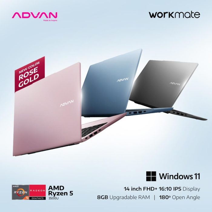 Pekanbaru Laptop Advan Workmate Ryzen 5 3500U / 8Gb / 256Gb / 14" Ips/ Win 11
