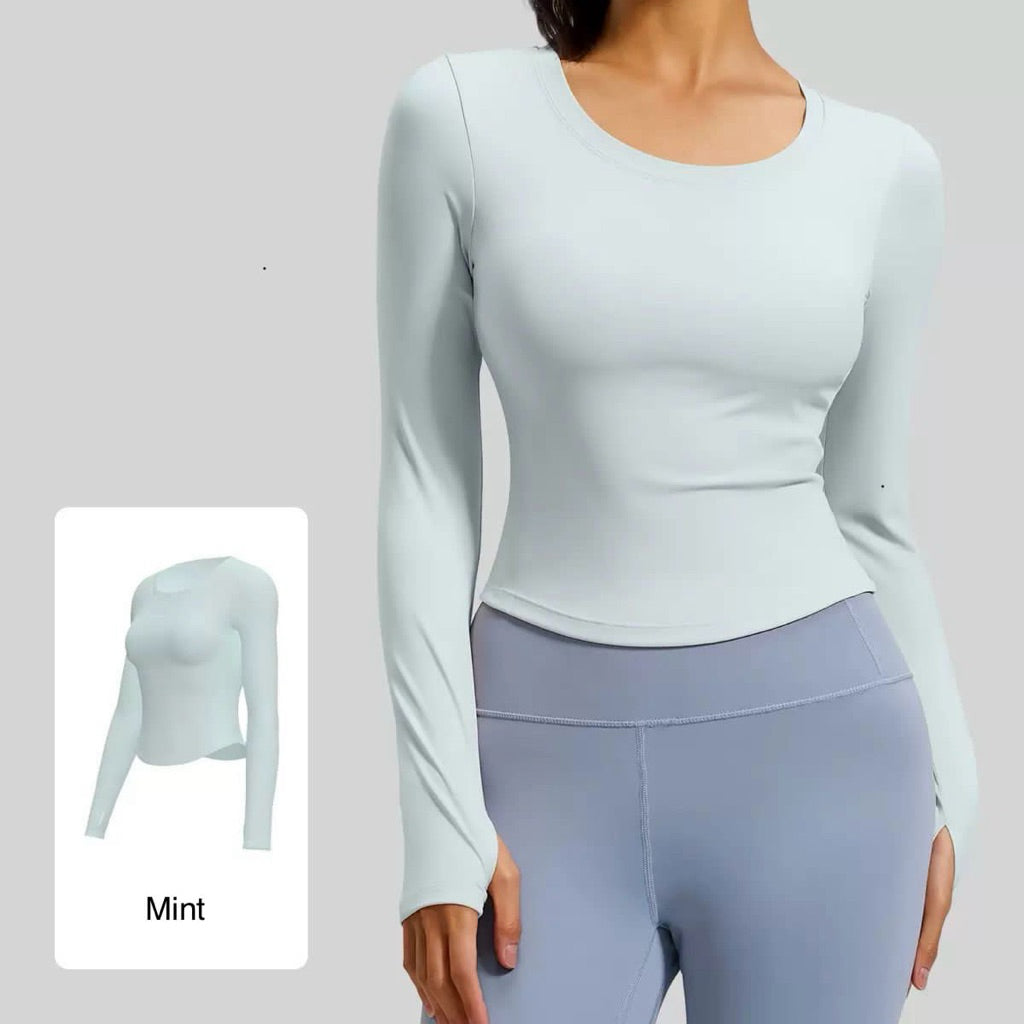 Pekanbaru Roxy Top Baju Olahraga Wanita Lengan Panjang | Yoga Gym Running Stretch Adem | JevyActive