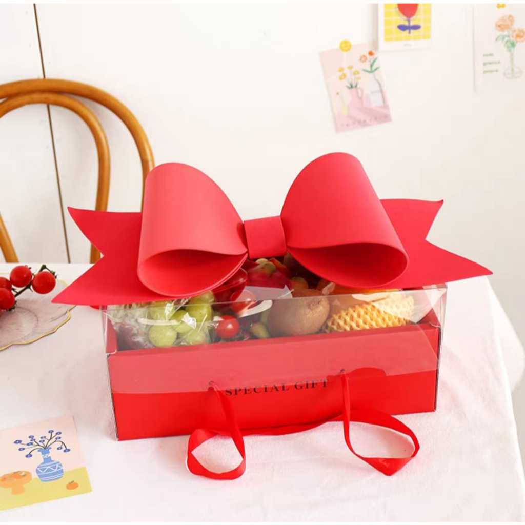 Pekanbaru Cny Hampers Box / Kotak Hampers Imlek Mika Handle Pita E-Flute