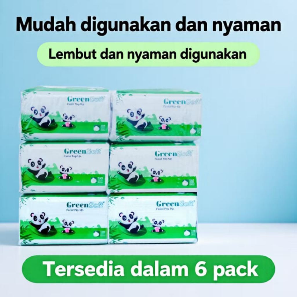 Pekanbaru ( REFIL) tisu greensoft isi 6pcs ukuran 10x10 cm Refil tisu Tanpa Kotak