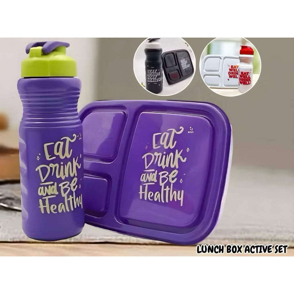 Pekanbaru (LUNCH BOX PAKETAN) HEMAT 1 PAKET DAPAT LUNCH AmKTIF SET BOX 1000ml+BOTOL 700ml ACTIVE VALUE PACK SET