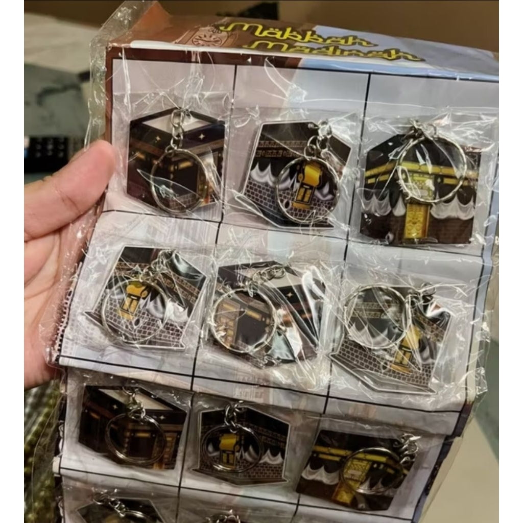 Pekanbaru (12pcs) Gantungan Kunci Makkah Kabah Bahan Akrilik Souvenir Haji Umroh