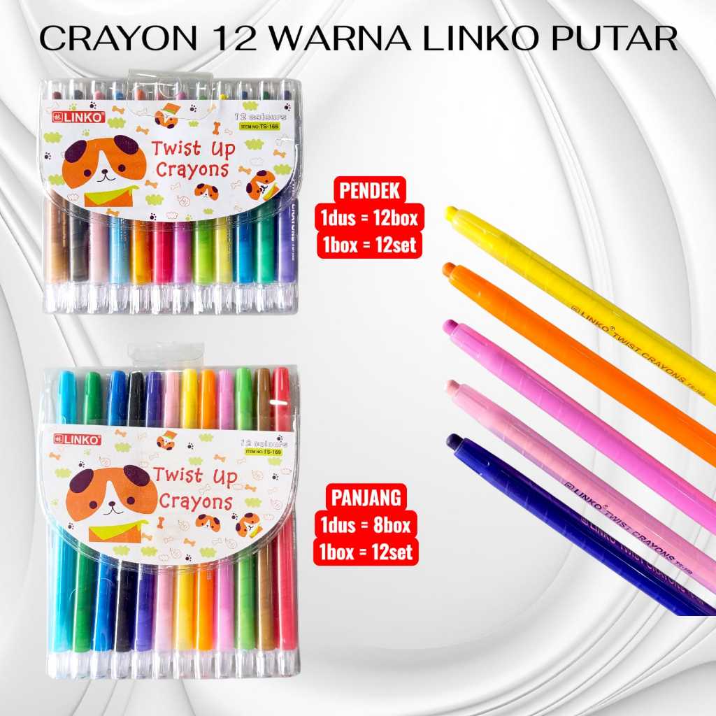 Pekanbaru Crayon Putar 12 Warna Linko