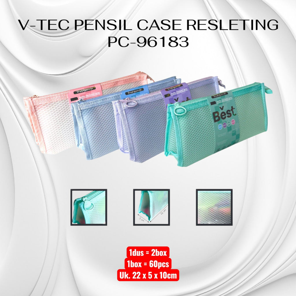 Pekanbaru V-Tec Pensil Case - Tempat Pensil Jaring Resleting Pc-96183