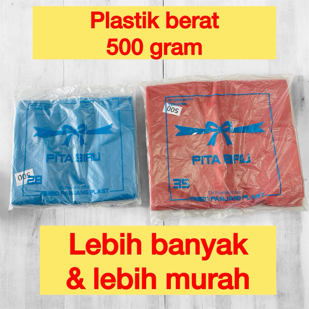 Pekanbaru ( berat 500 gr) Kantong Plastik HD Kresek Makanan Barang Tebal Murah Berat 500gr Ukuran 28 ( 28x48cm)