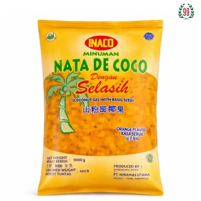Pekanbaru Inaco Nata De Coco Selasih Orange 1Kg Pouch