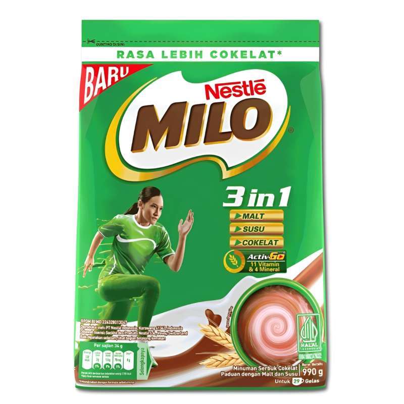 Pekanbaru Milo 3In1 Activ-Go Pouch 990 Gr
