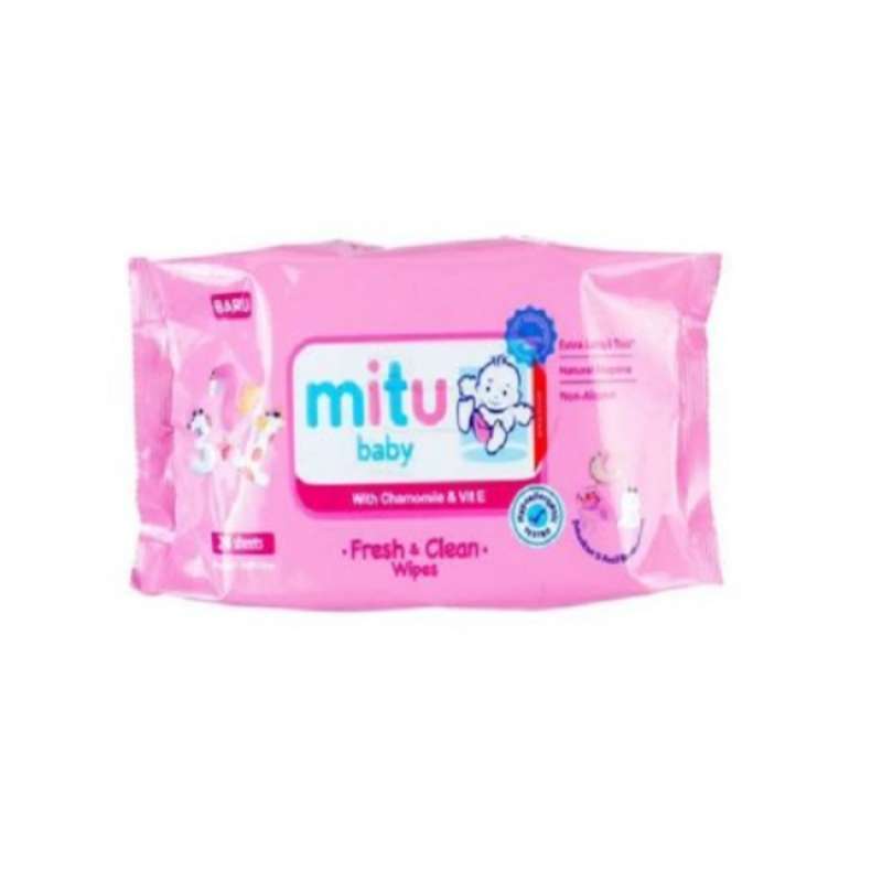 Pekanbaru Mitu Baby Wipes Pink 24'S Refill