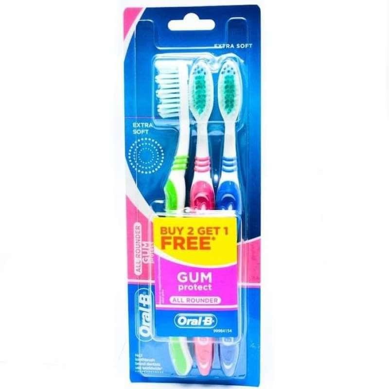 Pekanbaru Oral-B Toothbrush Extra Soft Gum Protect 2+1 Pcs