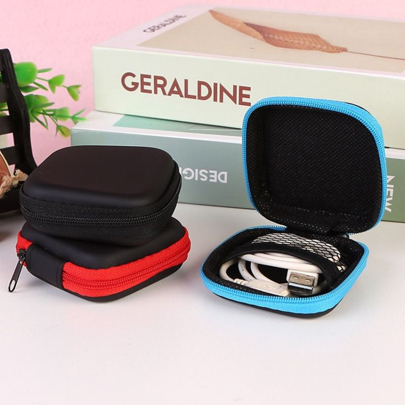 Pekanbaru Dompet Headset & Koin Petak Pouch Penyimpanan Charger Mini Case Organizer