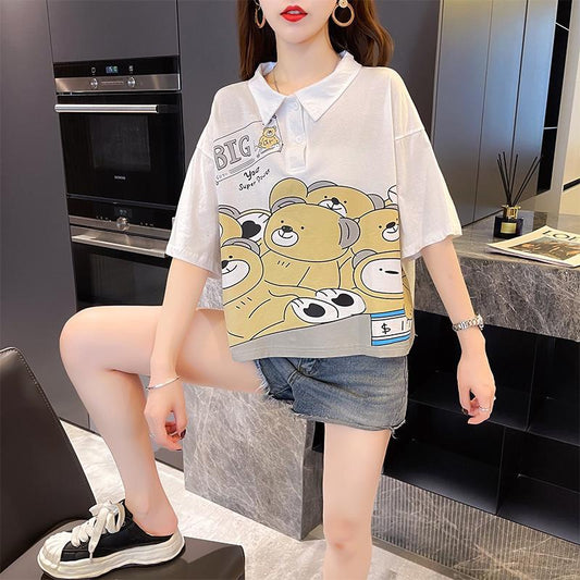 Pekanbaru Kaos Oversize Crop Berkerah Big Bear Hijau Putih Many Bears in Cashier Simple Unik T-shirt Polo Banyak Beruang Berkualitas Your Super Power Baju Kerja Kuliah Jalan Korean Style