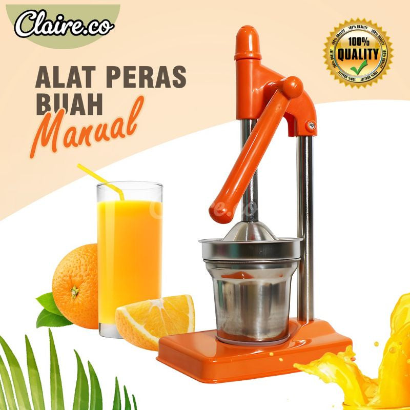 Pekanbaru (Free bubble) Alat Pemeras Jeruk Press Manual Silver Peras Jus Buah Stainless Juicer/Perasan jeruk warna
