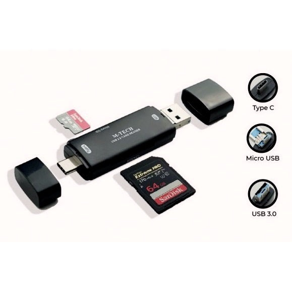 Pekanbaru 3In1 Connection Card Reader M-Tech Cr30