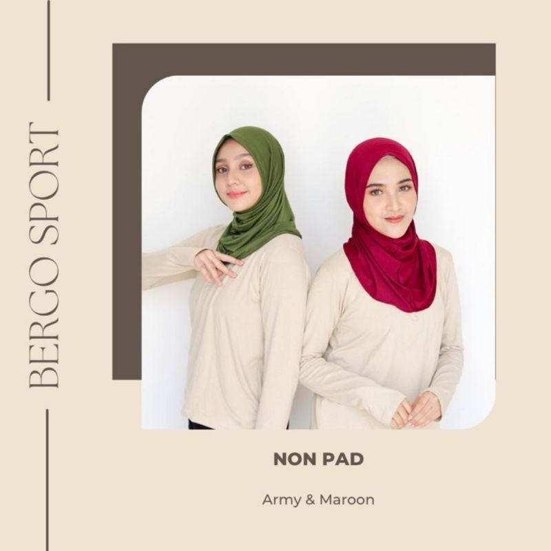Pekanbaru Jilbab Bergo Sport Nonpads Nonped Jersey Simple