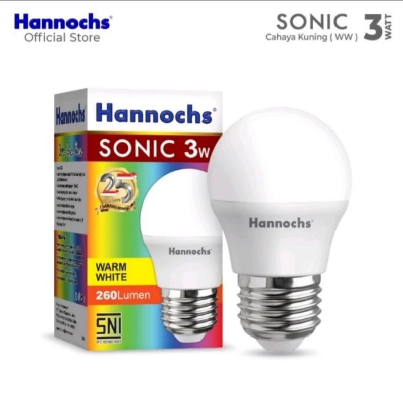 Pekanbaru Lampu Led Hannochs Sonic / Hannochs Sonic 3W Warna Kuning / Warm White