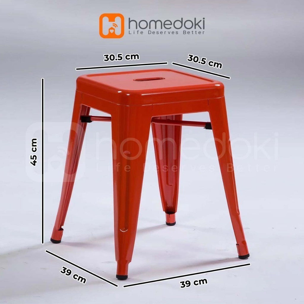 Pekanbaru Homedoki Kursi Bar Besi/Kursi Makan/ Kursi Persegi Tinggi / Kursi Outdoor