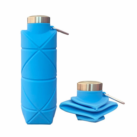 Pekanbaru IA- Botol Air Minum Lipat Silikon Bebas BPA Free Botol Perjalanan Ringan untuk Sport Kemping Gym 700ml
