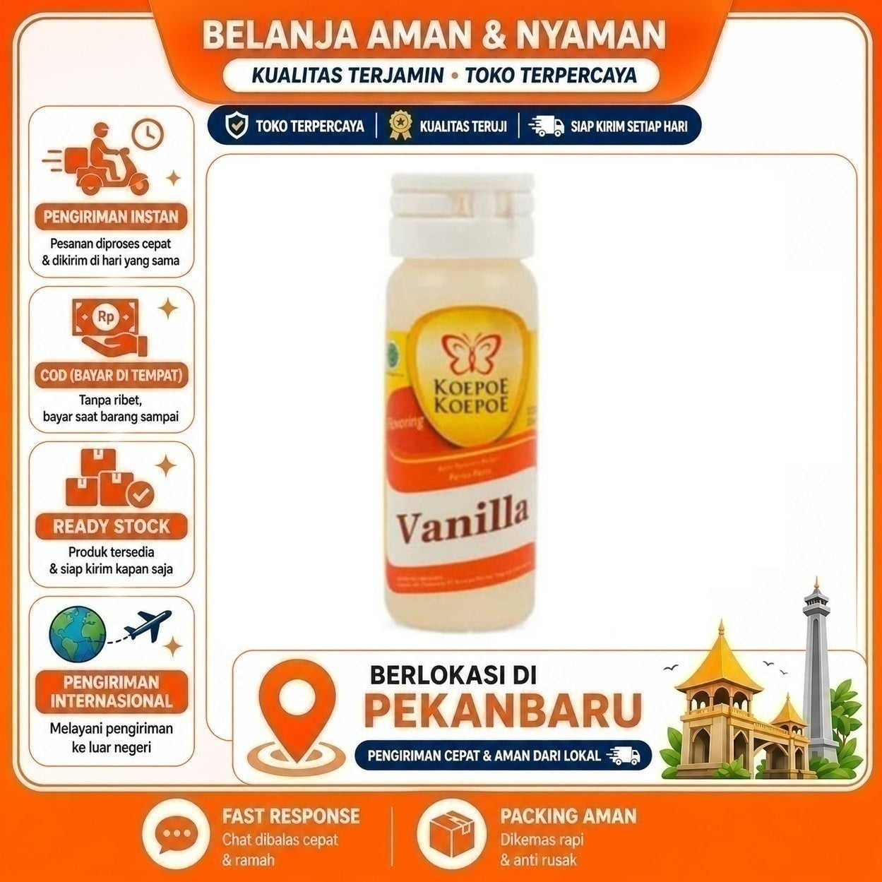Pekanbaru 25ml Koepoe Koepoe Perisa Pasta Vanilla Vanila Bahan Baking Kue Cake Mix Food Halal