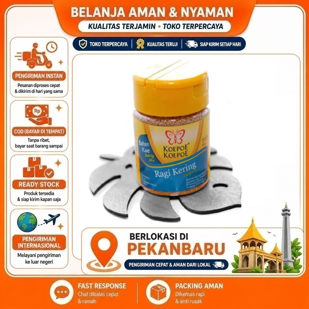 Pekanbaru 65 gr Koepoe Koepoe Ragi Kering Gist Korels Bahan Kue Baking Mix Cake Food Makanan