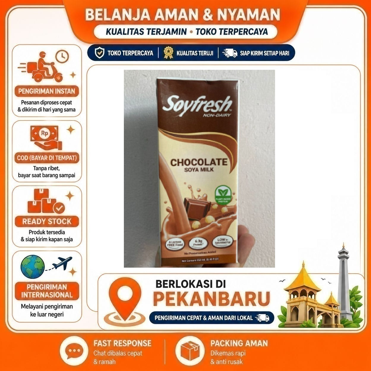 Pekanbaru 250ml Soyfresh Non-Dairy Chocolate Soya Milk Susu Nabati Rasa Cokelat Coklat Halal