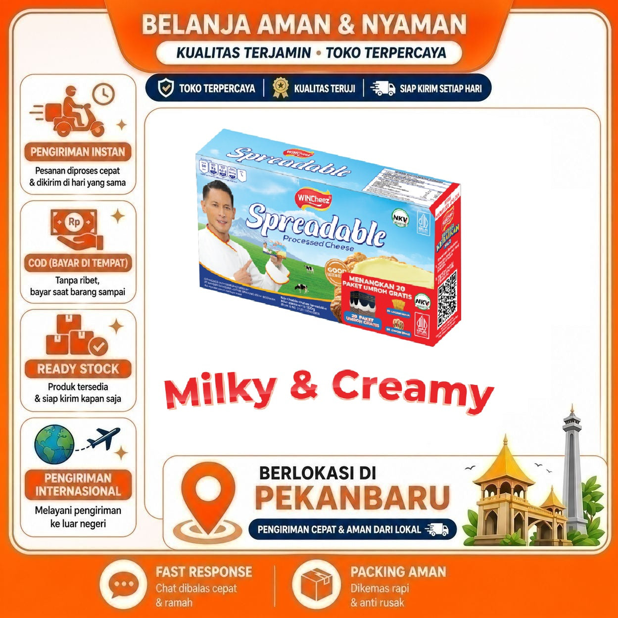 Pekanbaru 150 Gram Wincheez Keju Spreadable Cheese Processed NKV Halal Bahan Makanan Bergizi