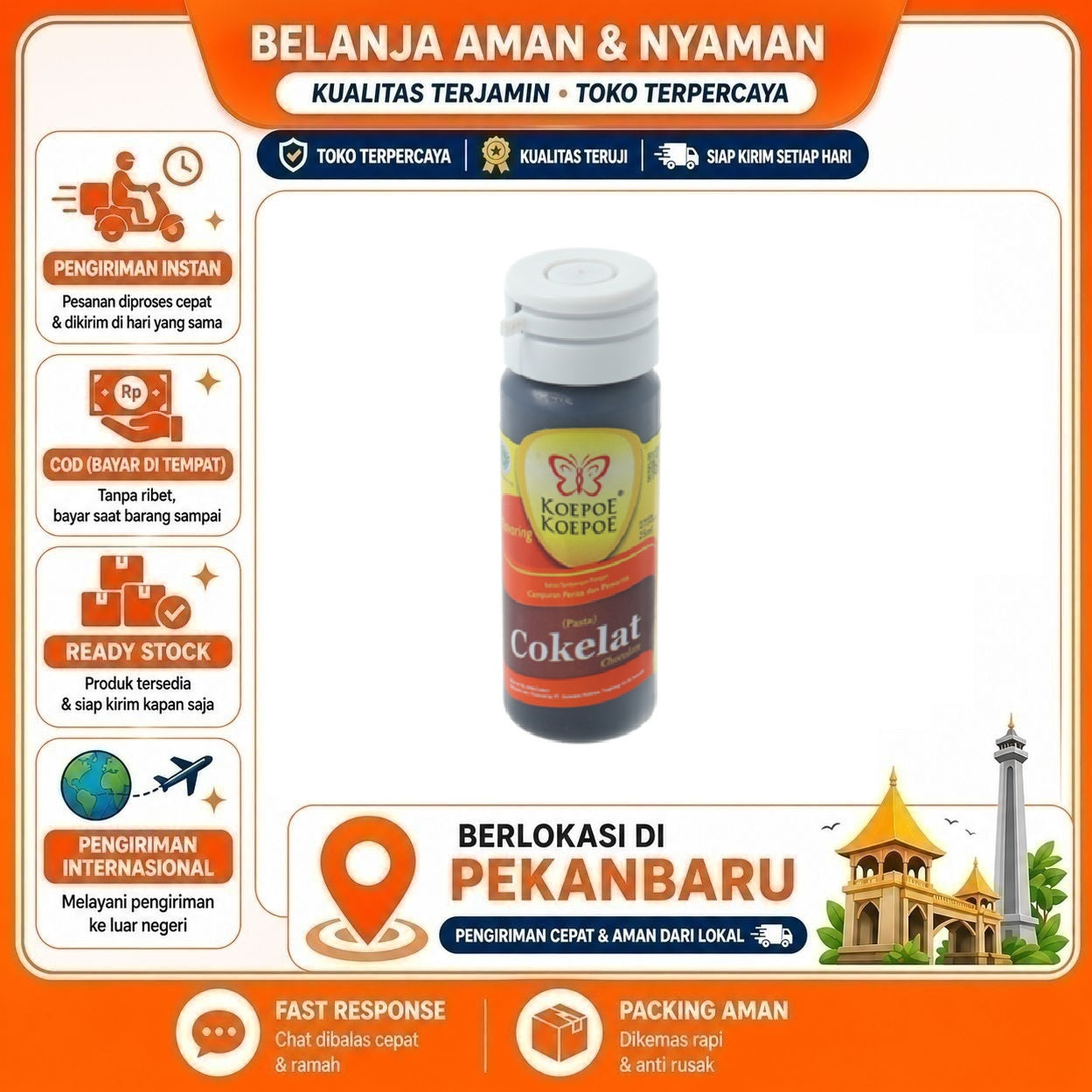 Pekanbaru 25ml Koepoe Koepoe Perisa Pasta Cokelat Coklat Chocolate Bahan Makanan Kue Halal Mix
