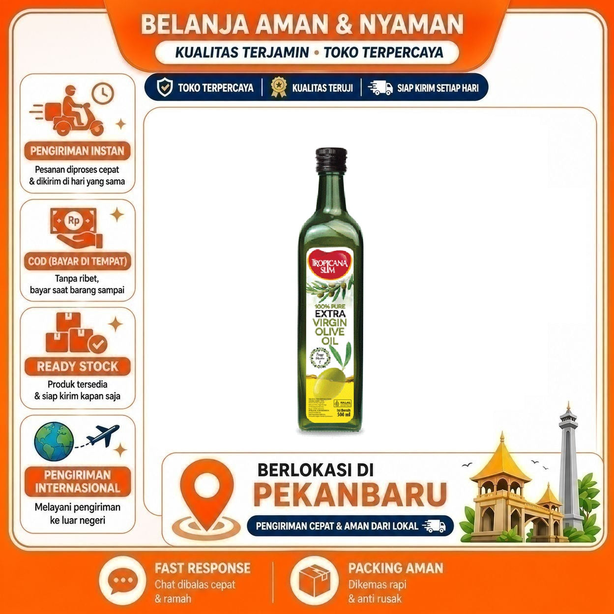 Pekanbaru 500ml Tropicana Slim Extra Virgin Olive Oil Minyak Zaitun Murni Tinggi Vitamin Halal