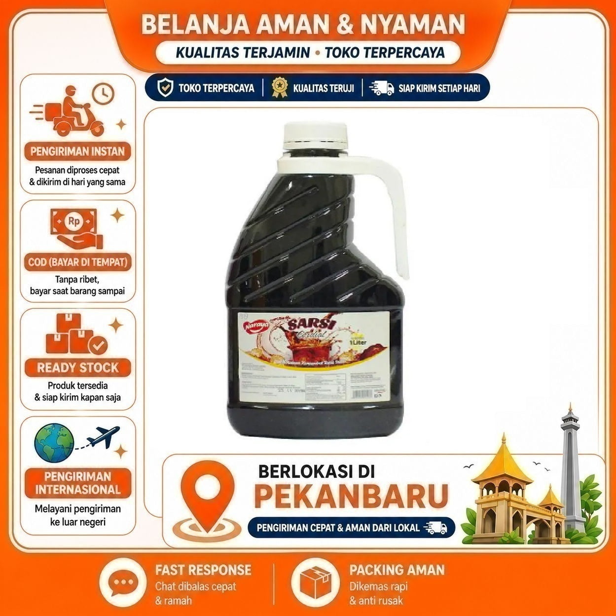 Pekanbaru 1 Liter Naraya Lychee Sarsi Syrup Minuman Sirup Konsentrat Rasa Sarsaparilla Halal