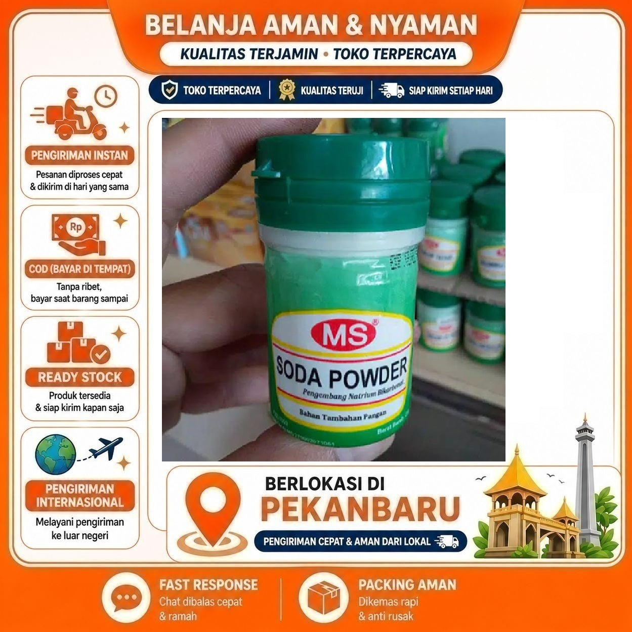 Pekanbaru 20 gr MS Soda Powder Bubuk Soda Bahan Kue Baking Mix Tambahan Pangan Makanan Halal