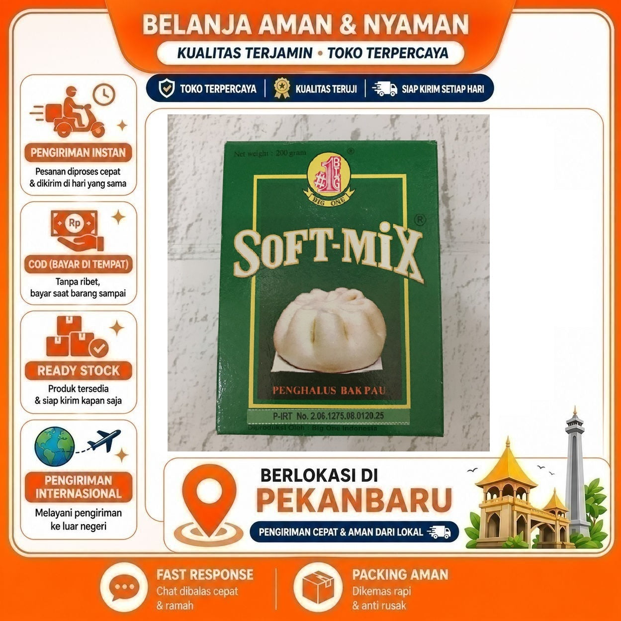 Pekanbaru 200 Gram Big One Soft Mix Penghalus Bakpau Lezat Lembut Bahan Baking Kue Makanan