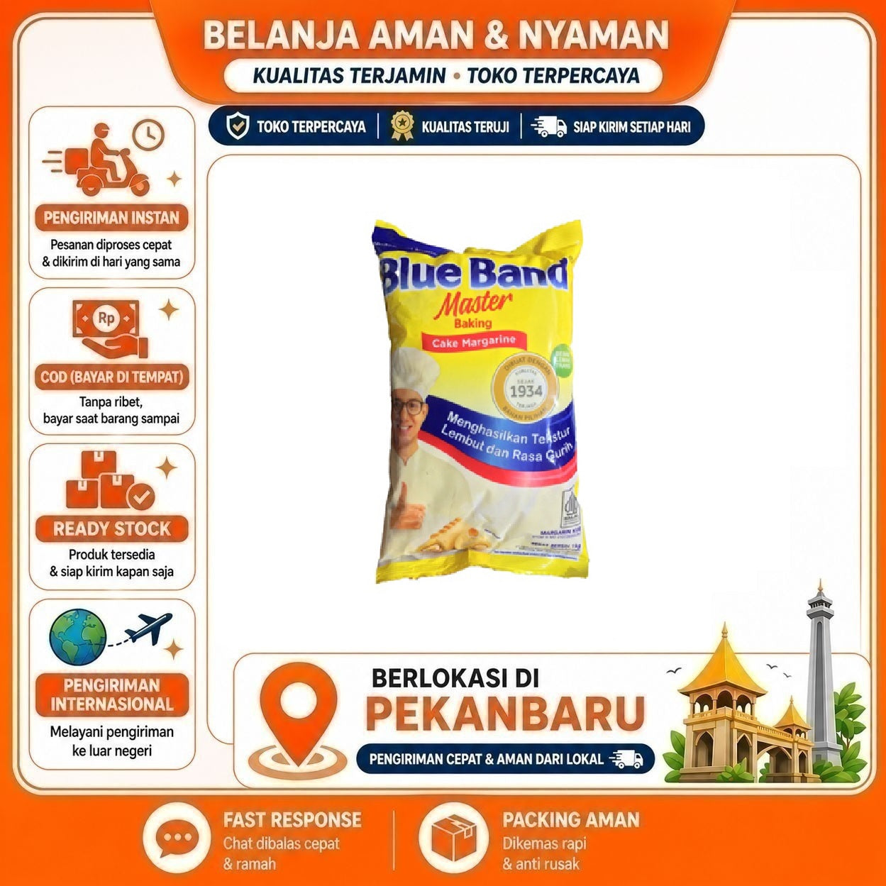 Pekanbaru 1 kg Blue Band Master Baking Cake Margarine Hasil Kue Tekstur Lembut & Rasa Gurih