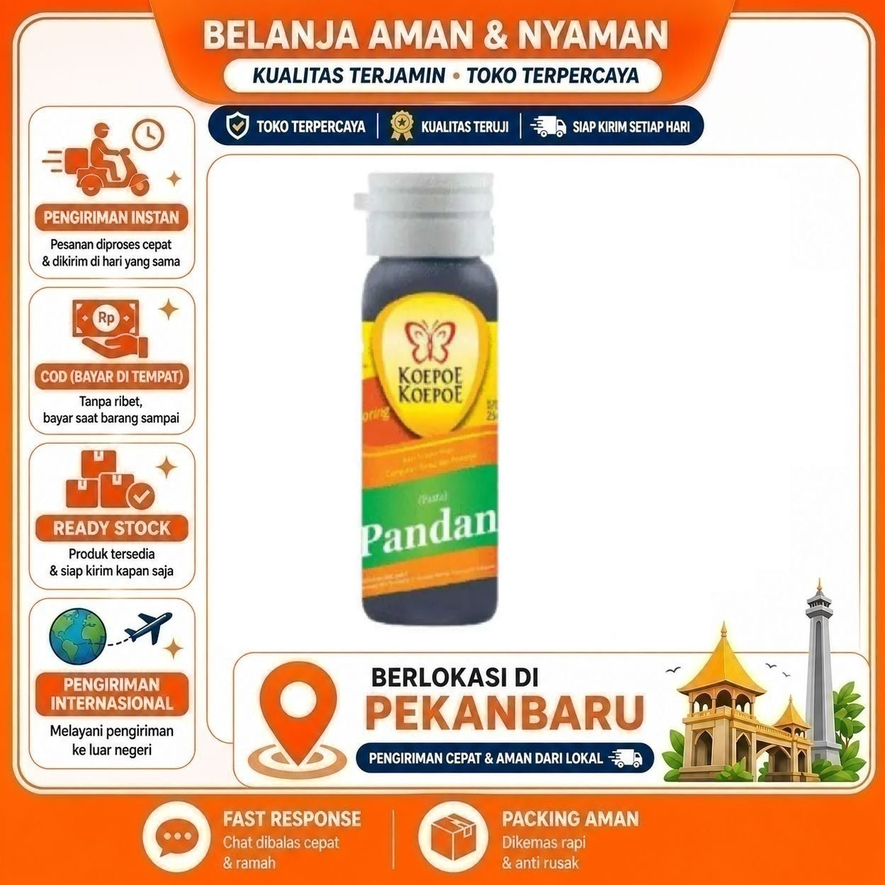 Pekanbaru 25ml Koepoe Koepoe Perisa Pasta Pandan Bahan Baking Kue Cake Mix Makanan Food Halal