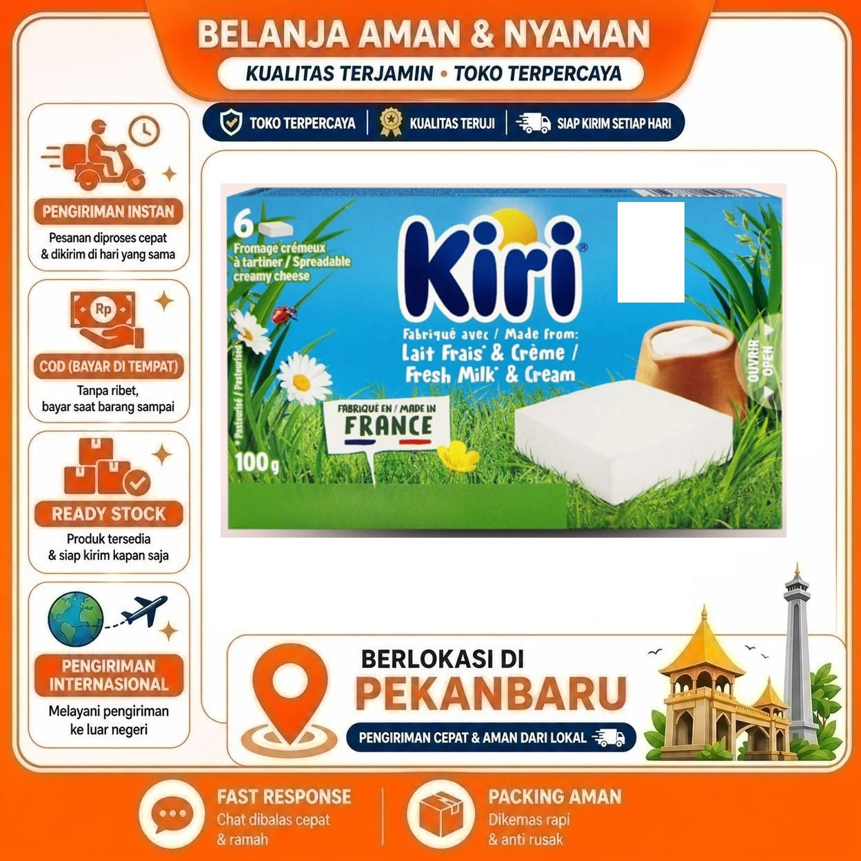 Pekanbaru 100 gr Kiri Cream Cheese Creamy Made From Fresh Milk Krim Keju Dari Susu Segar Halal