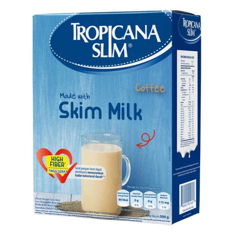 Pekanbaru Tropicana Slim Nfdm Fiber Plain 500Gr Box