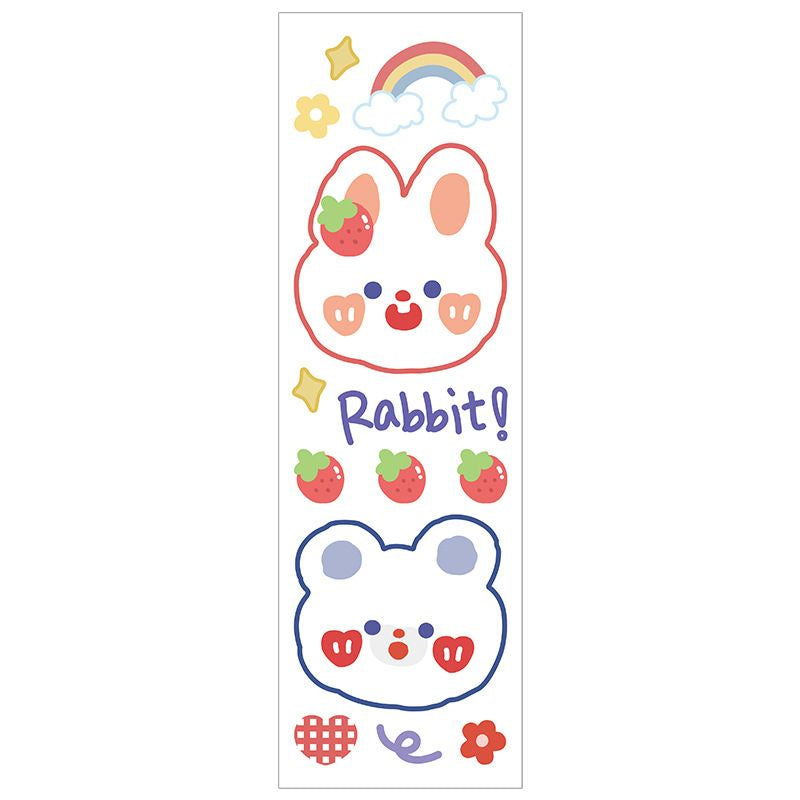 Pekanbaru Stiker 2d Tumblr Aesthetic Kelinci Sticker PVC Korean Rabbit Cute Girl Love Bear Stiker Lucu Dekorasi Gelas Diary DIY Ins Stationary Kit B