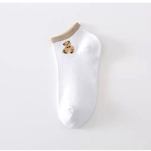 Pekanbaru Kaos Kaki Teddy Bear Pendek Coklat Hitam Putih Moka Cream Cute Bear Women Socks Kaos Kaki Beruang Lucu Berkualitas Kaos Kaki Soft Lembut High Quality Korean Style