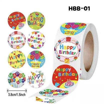 Pekanbaru Sticker / Stiker Hampers Happy Birthday Bulat Per Pack