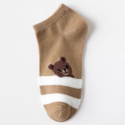 Pekanbaru Kaos Kaki Beruang Coklat Cute Women Socks Import Kaos Kaki Berkualitas Brown Bear Kaos Kaki Lucu Korean Style