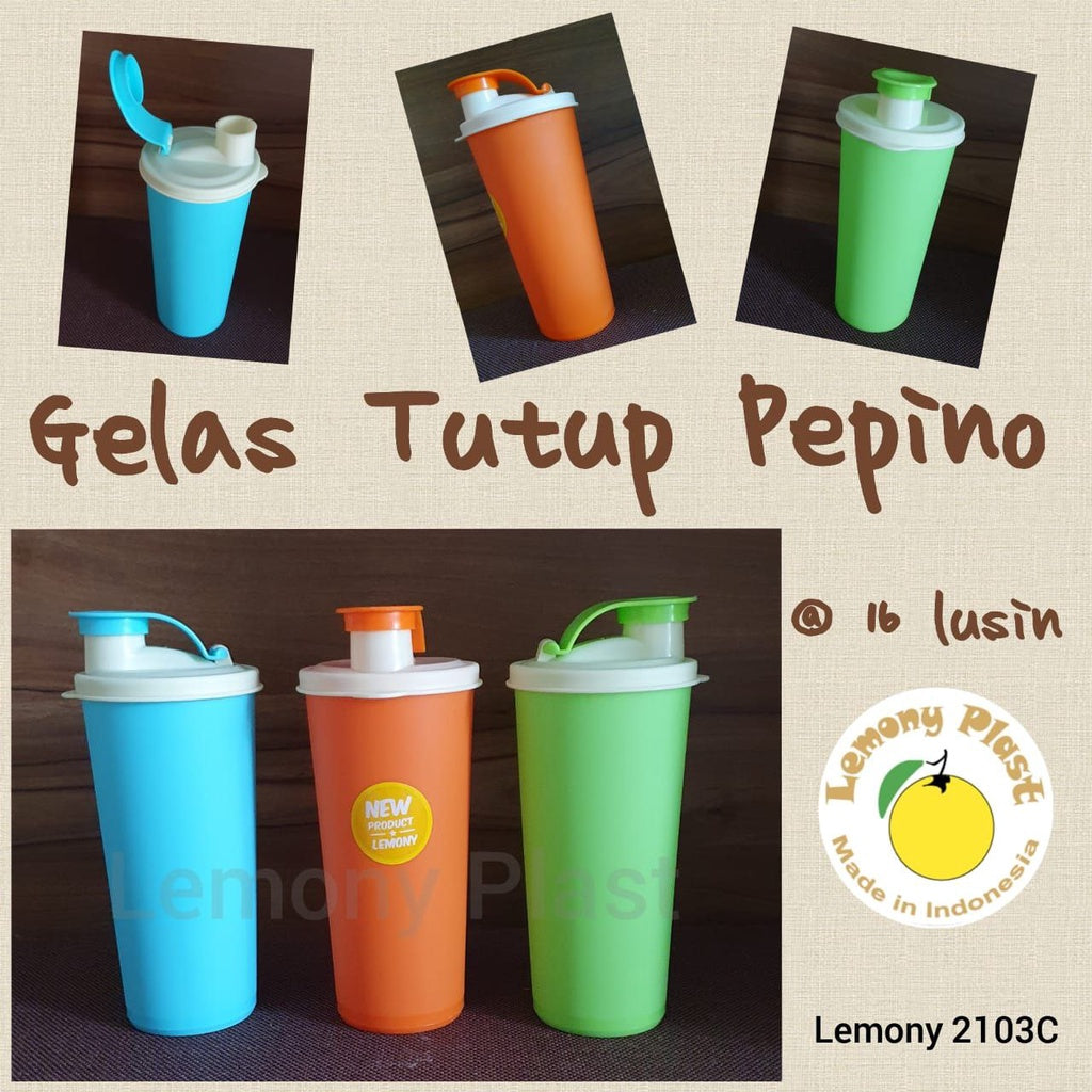 Pekanbaru Gelas Plastik Pepino / Tumbler Colorful Tutup Flip Top - Souvenir Ulang Tahun