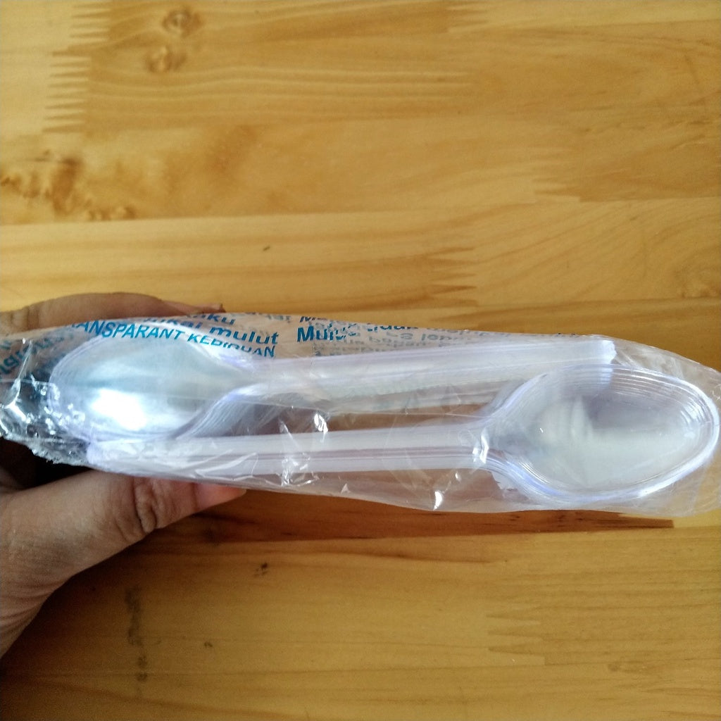 Pekanbaru Disposable Cutlery / Sendok Jelly Mika Bening Per Pack