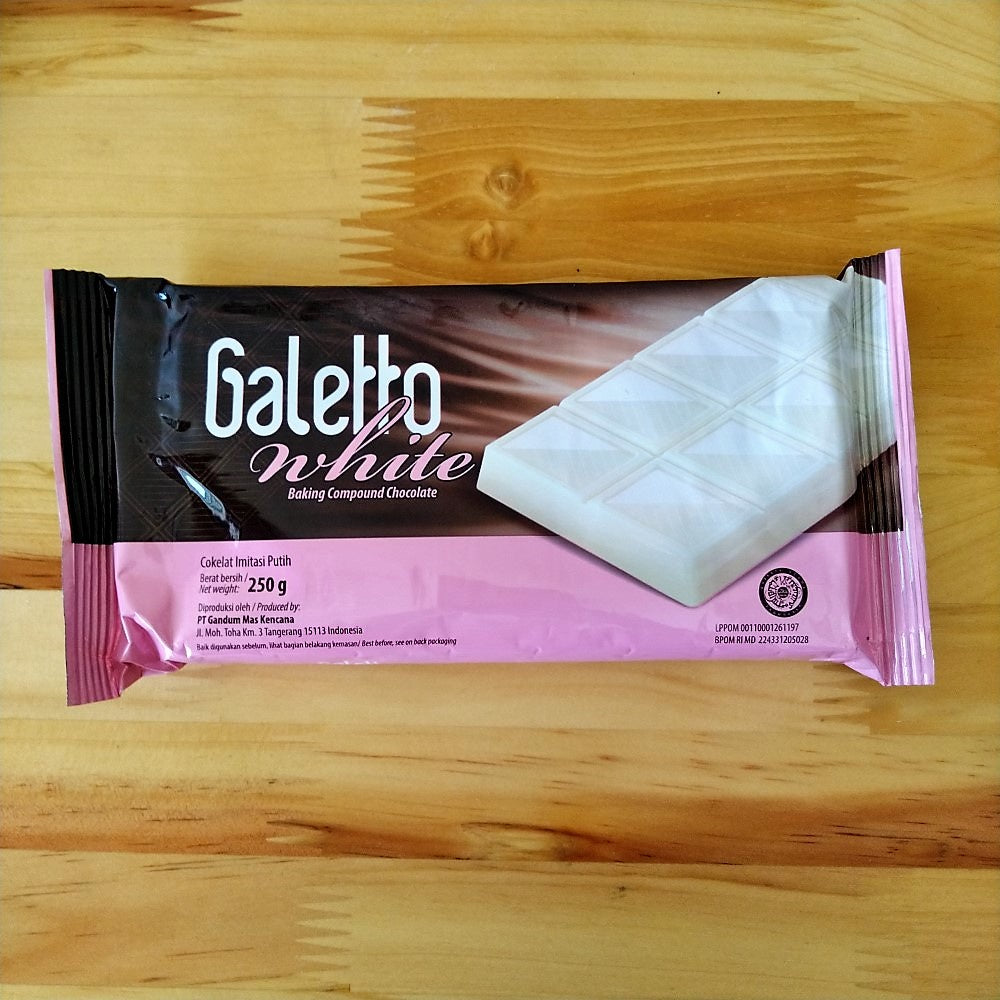 Pekanbaru Galetto Baking Compound Chocolate Dark & White / Coklat Compound Hitam Putih 250Gr