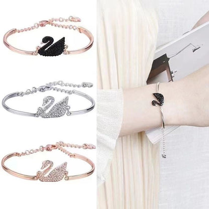 Pekanbaru Gelang Bracelets Fashion Swan Cuff Bracelet With Zircon Women Animal Bird