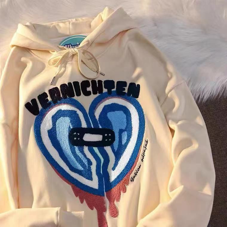 Pekanbaru Hoodie Oversize Vernichten Love Plester Broken Heart Hoodie Swag Trending Hoodie Couple Unisex Street Style Love Bordir Hoodie Berkualitas Korean Style