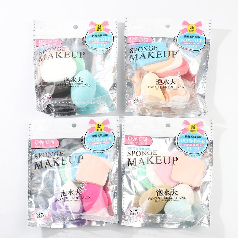 Pekanbaru HR- Spons Make Up Set 6 IN 1 Beauty Blender Sponge Bedak Foundation Pembersih makeup