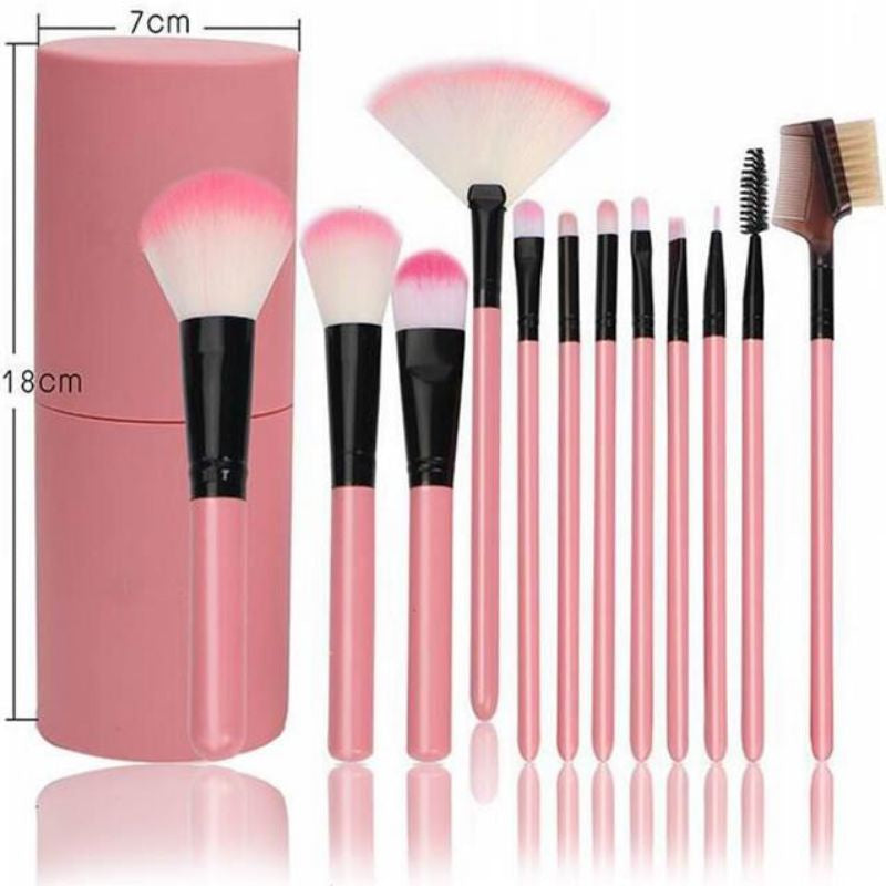 Pekanbaru (Isi 12Pcs) Kuas Make Up Tabung 12Pcs Make Up Brush 12 Set In 1 Tube Import Murah