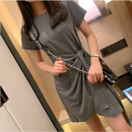 Pekanbaru Dress Wanita Wrapping Hitam Abu-Abu Dress Santai High Class Dress Model Santai Hang Out Dress High Quality Dress Pendek Dress Pesta Dress Simple Polos Elegan Casual Korean Style