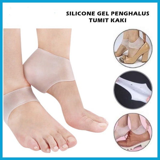 Pekanbaru HR-Pelindung Tumit Kaki Gel Silikon 1 Pasang Heel Pad Silicone Protector Alas Tumit Anti Lecet Pecah Crack Socks 1 PASANG