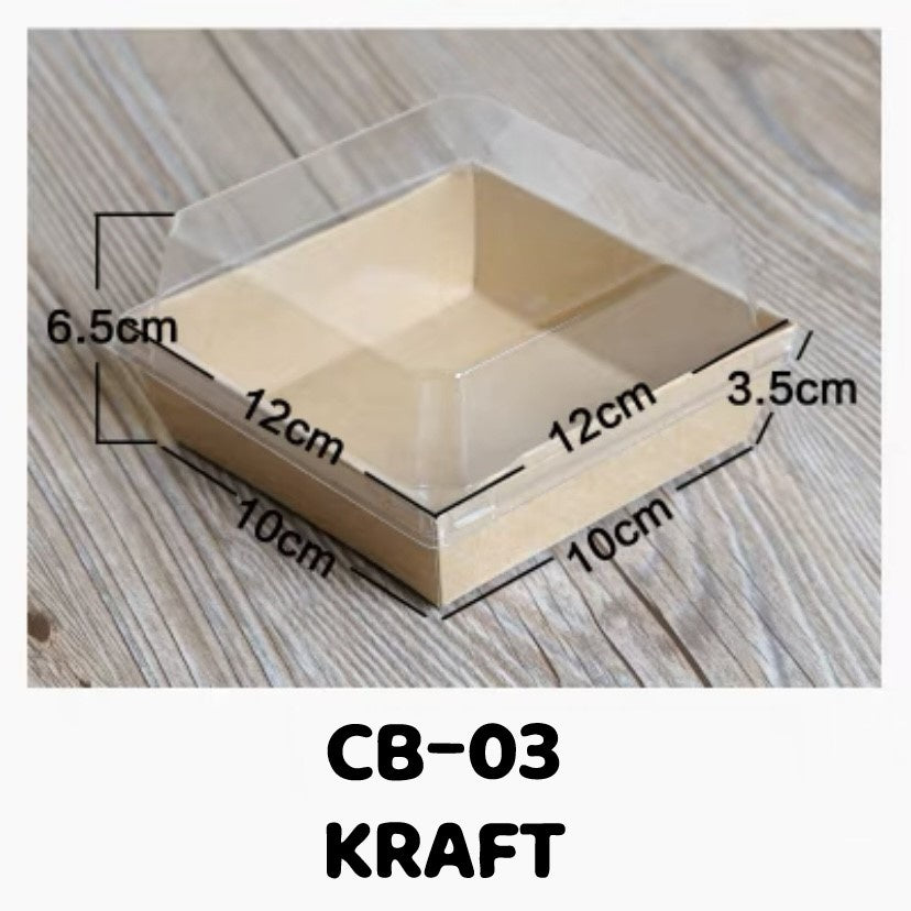 Pekanbaru Mini Cake Box / Kotak Kue Mini Warna Kraft Putih Dengan Tutup