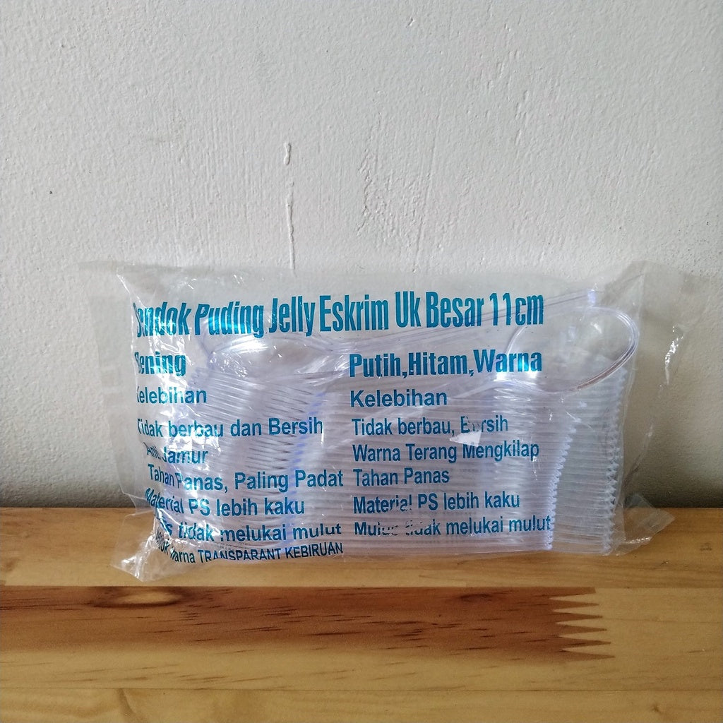 Pekanbaru Disposable Cutlery / Sendok Jelly Mika Bening Per Pack