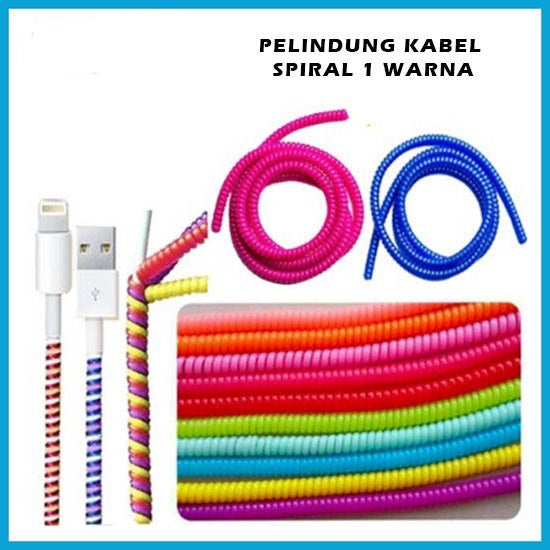 Pekanbaru HR- [KABEL 1 WARNA] Pelindung Kabel Spiral 1 Warna Cord Protector Lilit Gulung Cable Data Charger Headset Solid